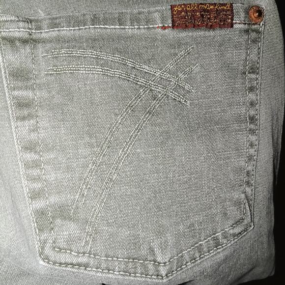 7 for All Mankind SFAM  Vintage Y2K Drab Green Denim Dojo Jeans  26 - Picture 6 of 12